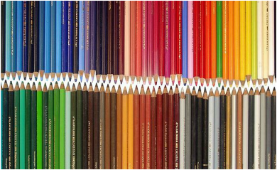 colored pencils of many different colors and shades